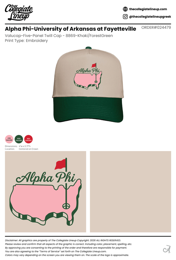 Alpha Phi Khaki Hat #24479