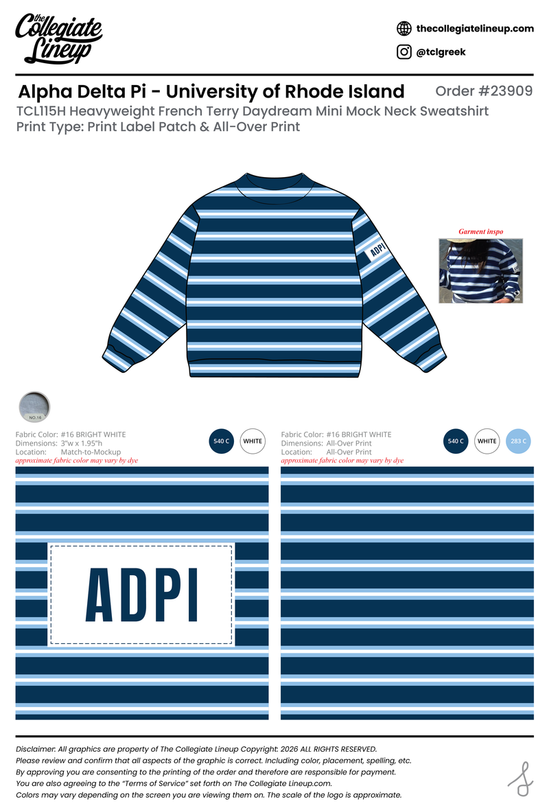 Alpha Delta Pi University of Rhode Island #23909 Individual Shipping