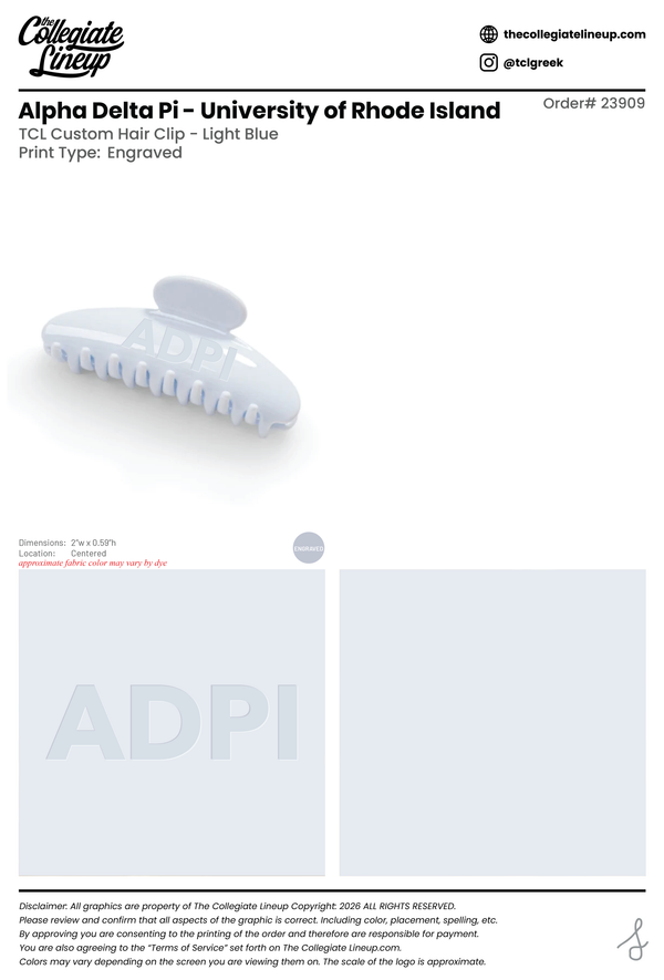 Alpha Delta Pi University of Rhode Island #23909 Individual Shipping