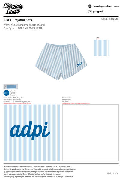ADPI Pajama Set #22618 Individual Shipping