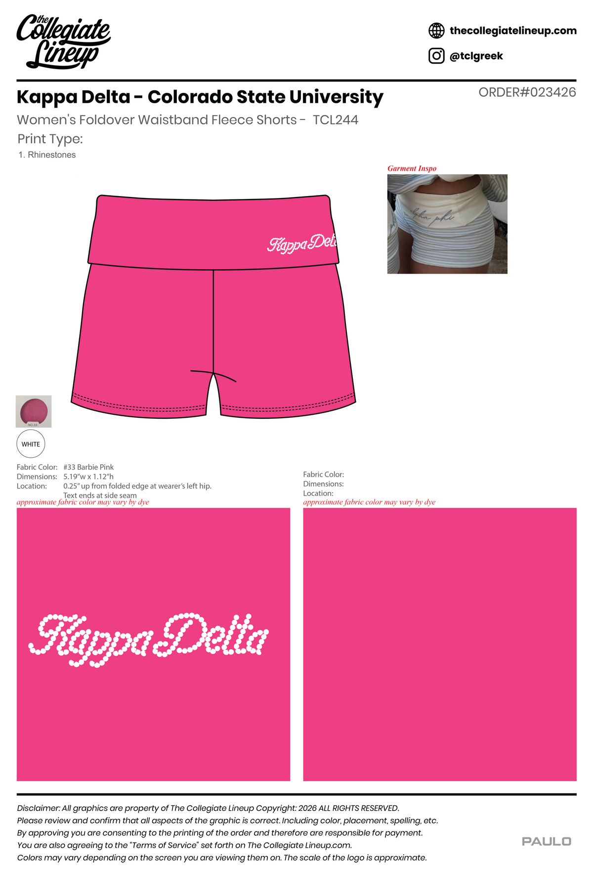 Kappa Delta Rho Colorado State University #23426 Shorts