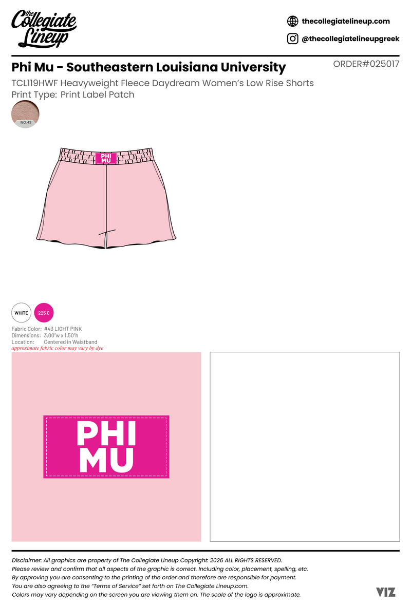 Phi Mu Southeastern Louisiana University #25017 Individual Shipping