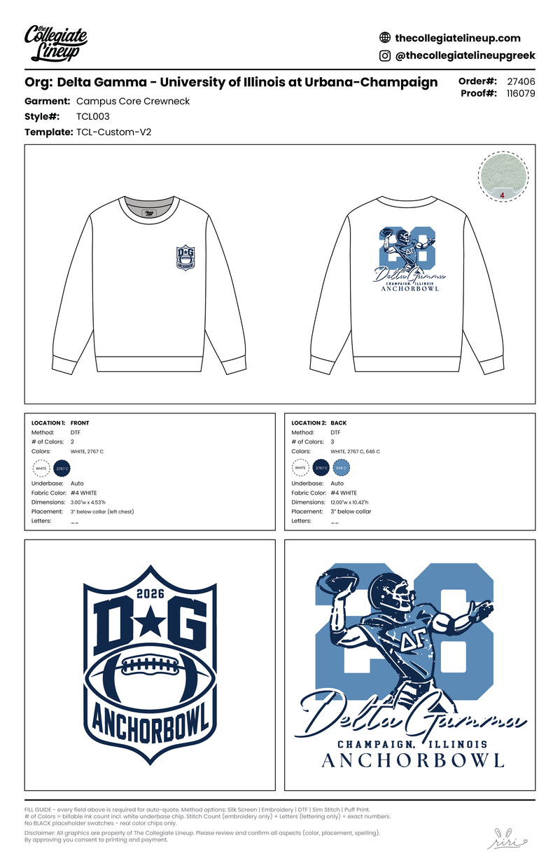 Delta Gamma University of Illinois at Urbana-Champaign #27406 Crewneck Sweatshirt
