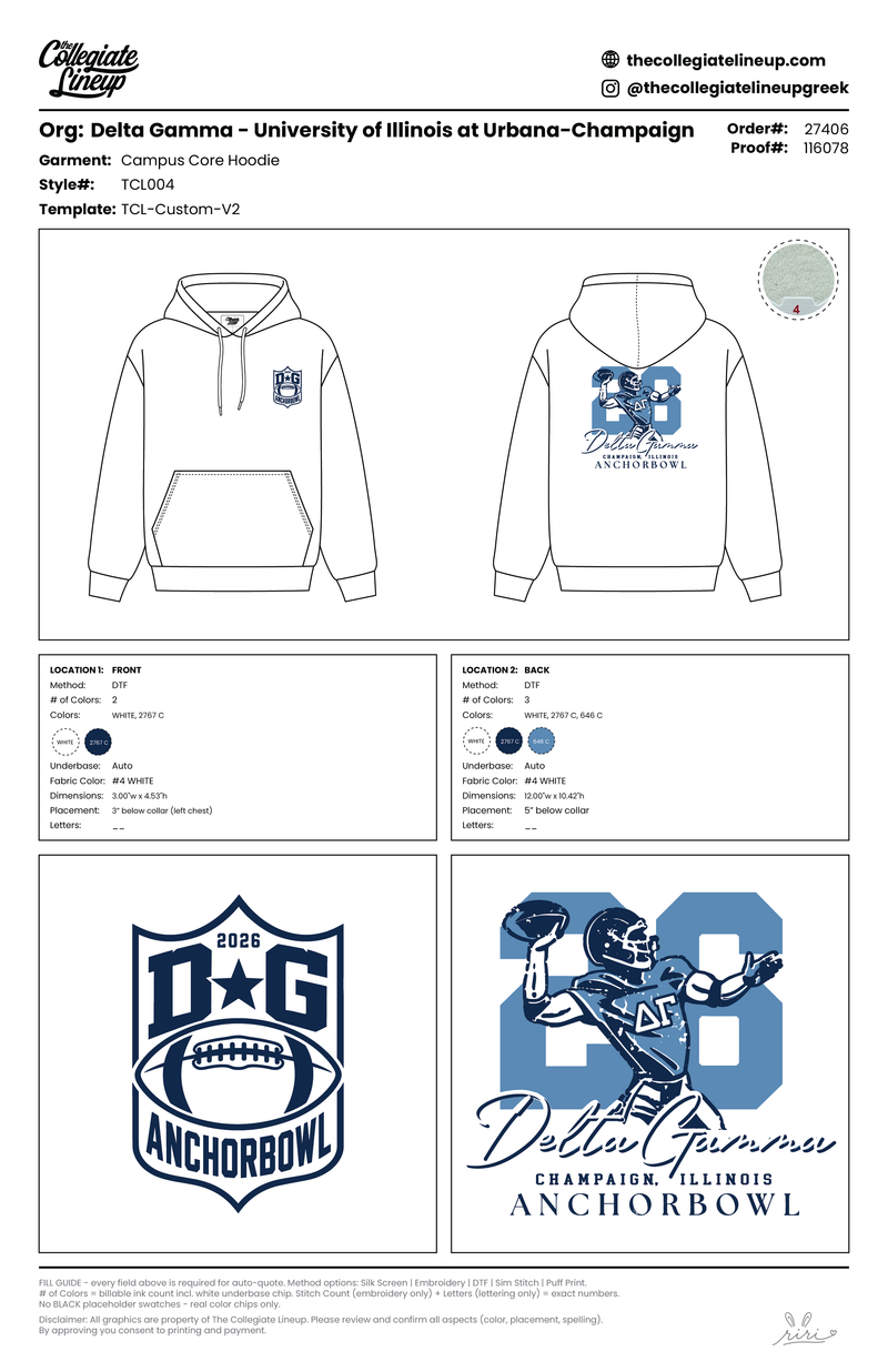 Delta Gamma University of Illinois at Urbana-Champaign #27406 Hoodie