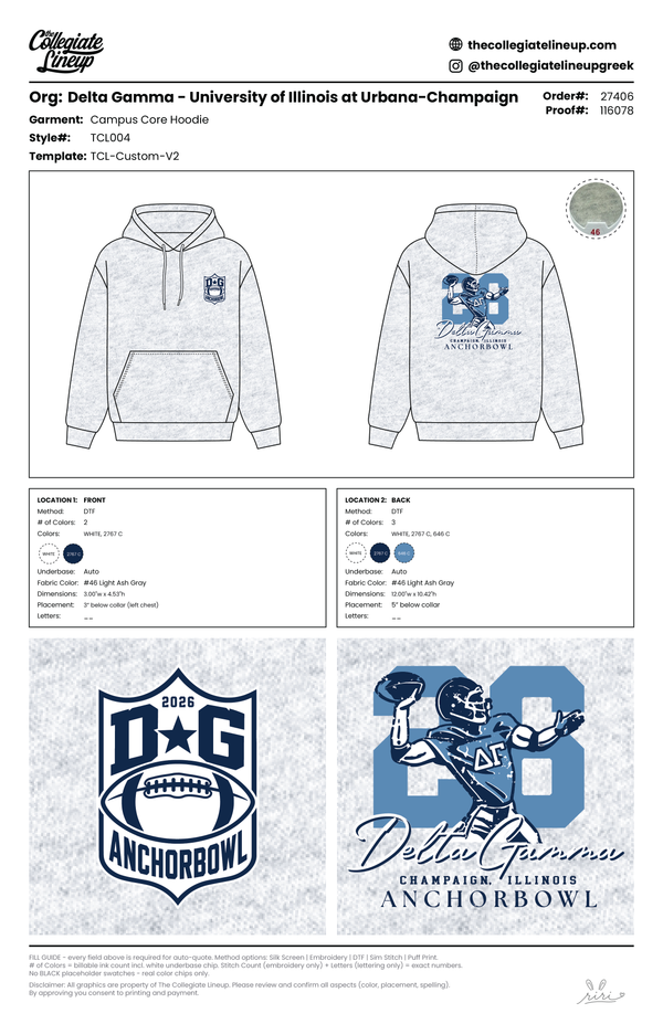 Delta Gamma University of Illinois at Urbana-Champaign #27406 Hoodie