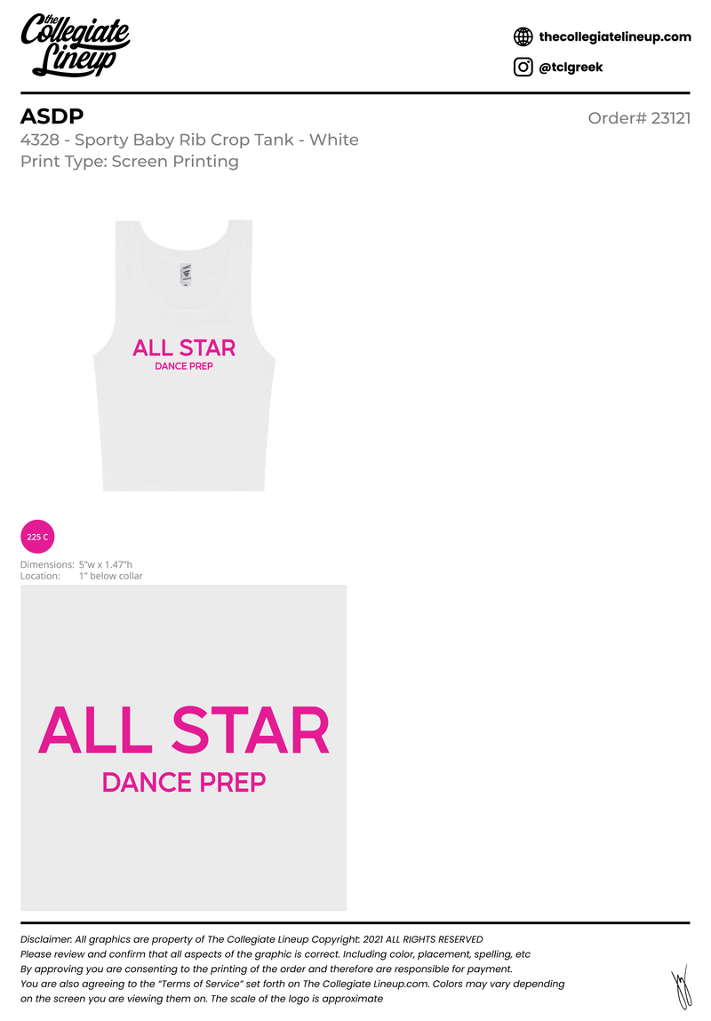 ASDP MERCH #24330 Tank Individual Shipping