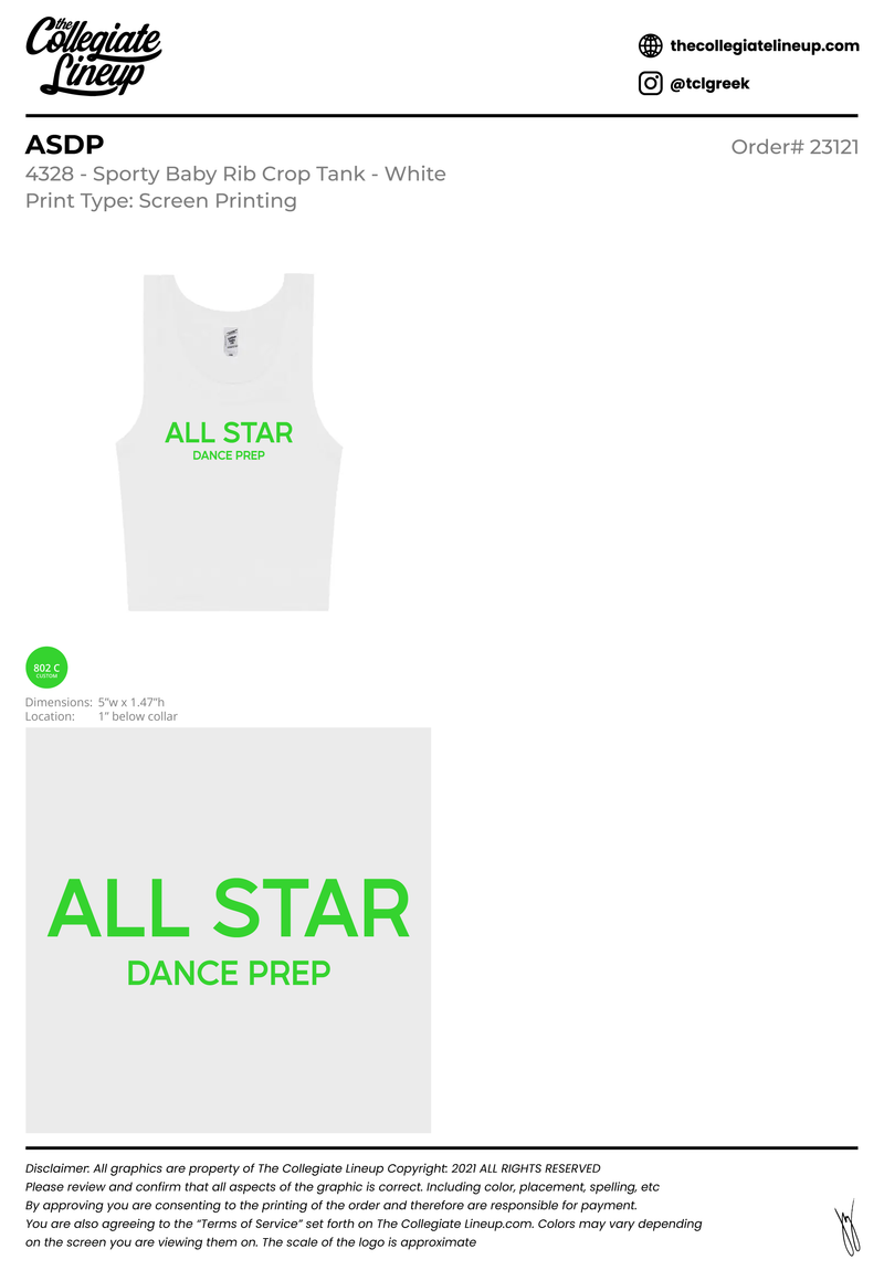 ASDP MERCH #24330 Tank Individual Shipping