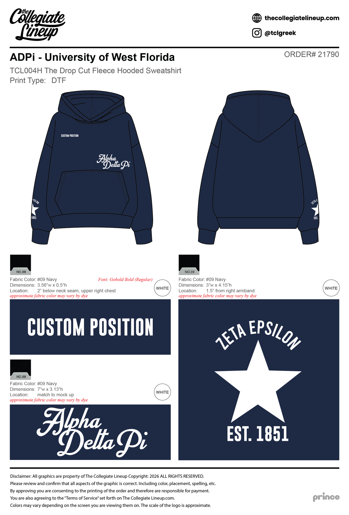 ADPi University of West Florida #21790 Individual Shipping