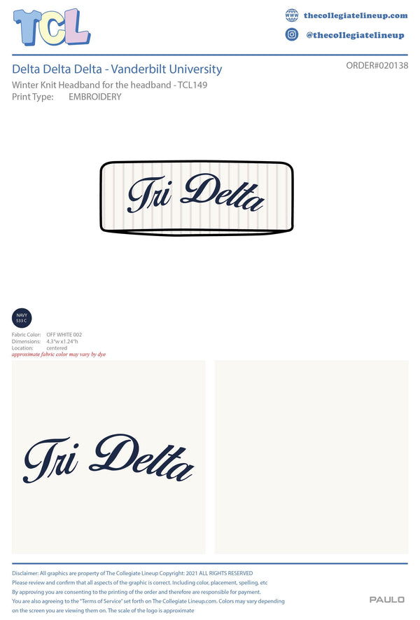 Delta Delta Delta  Vanderbilt University  #20138