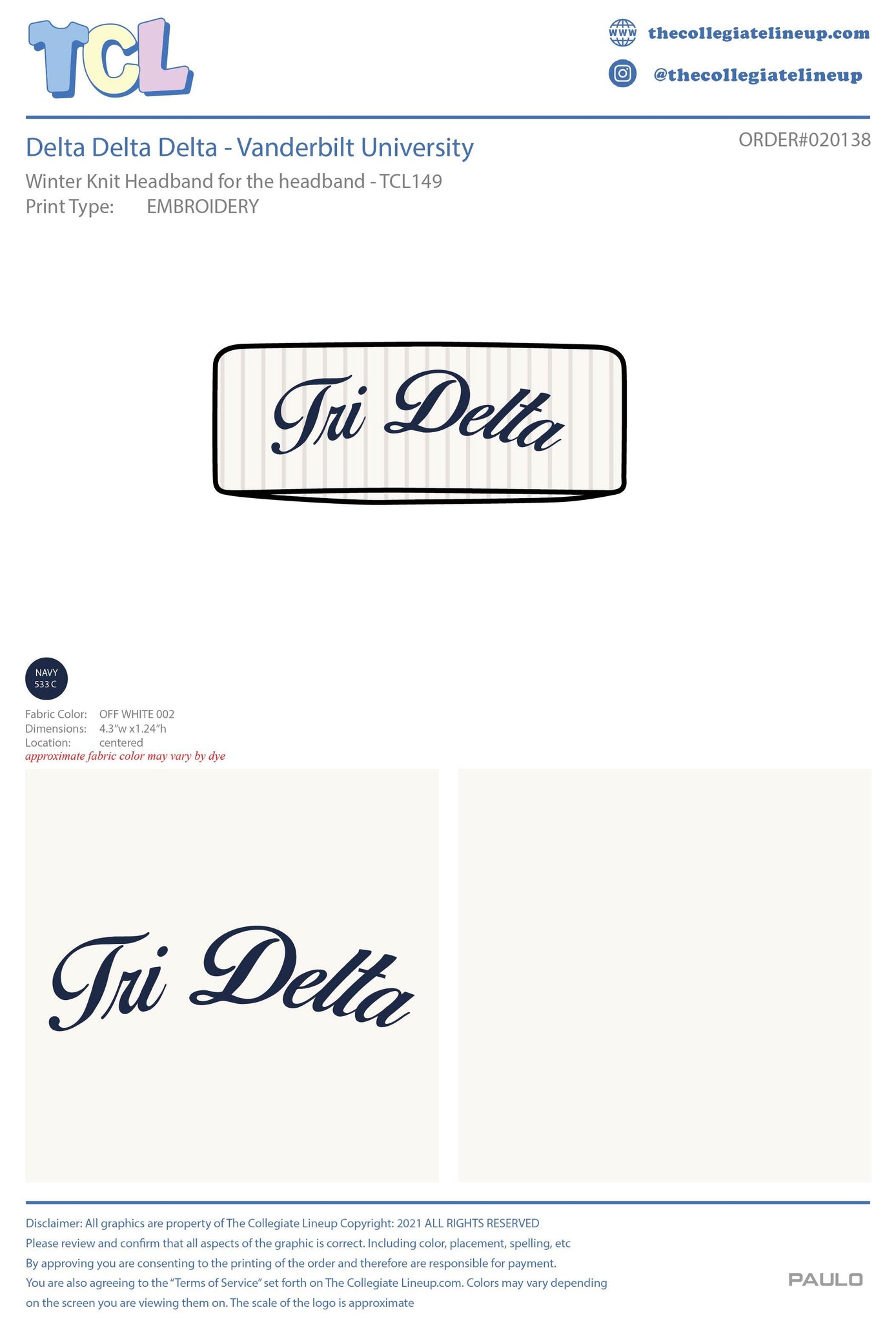 Delta Delta Delta  Vanderbilt University  #20138