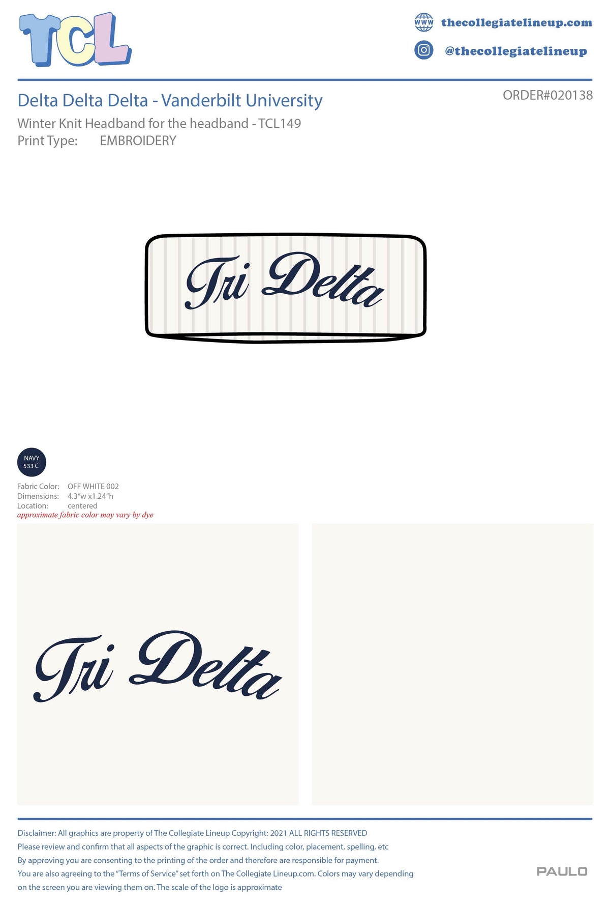 Delta Delta Delta  Vanderbilt University  #20138