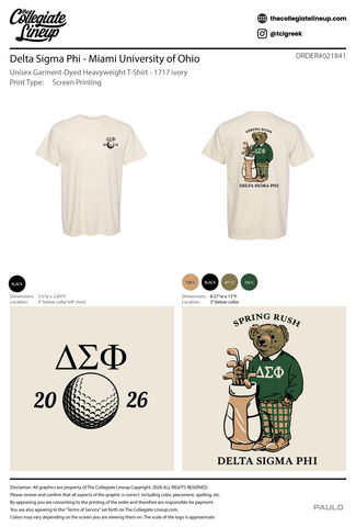 Delta Sigma Phi Miami University of Ohio #21841 Individual Shipping