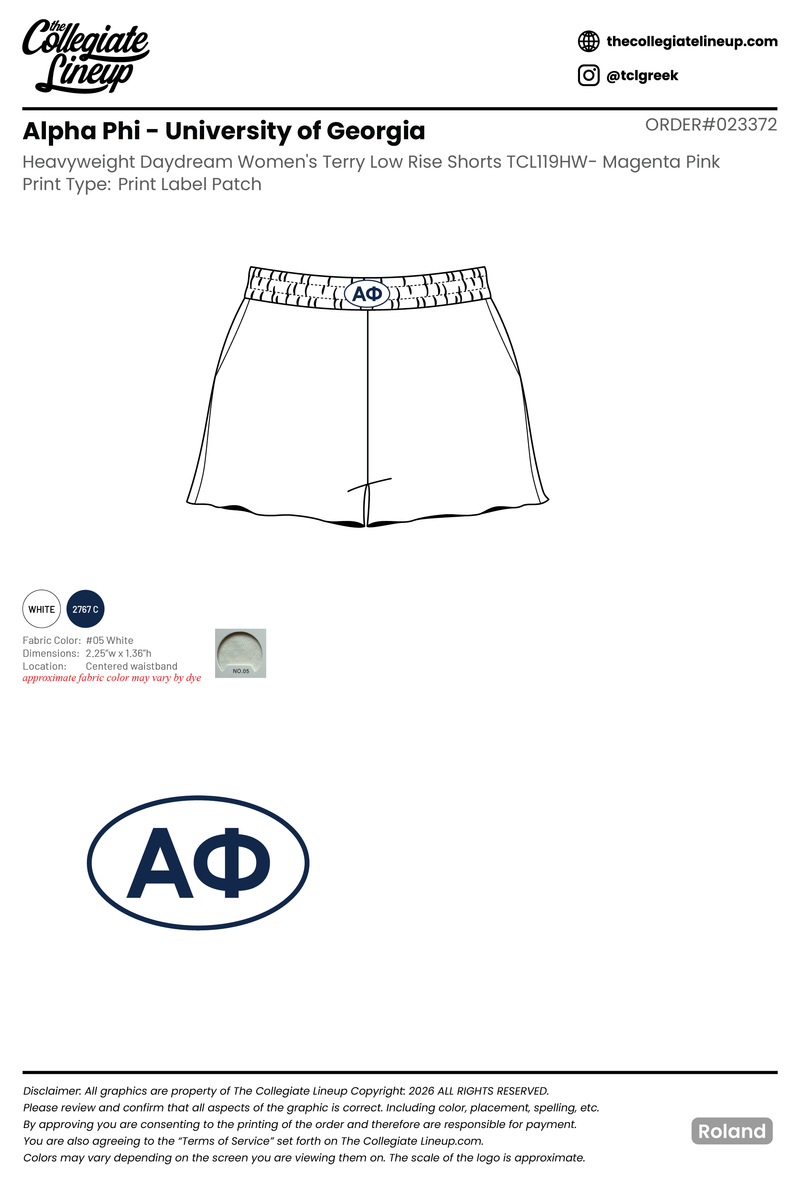 Alpha Phi University of Georgia #23372 Individual Shipping