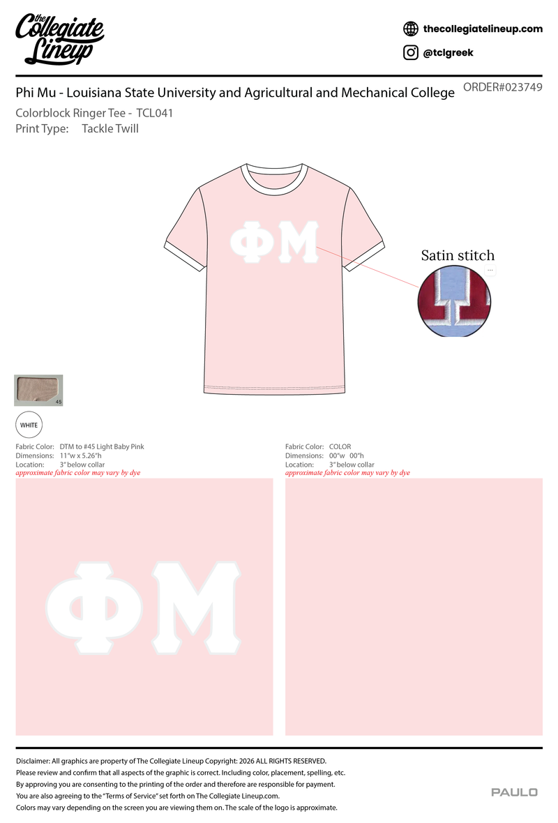 Phi Mu Louisiana State University and Agricultural and Mechanical College #23749