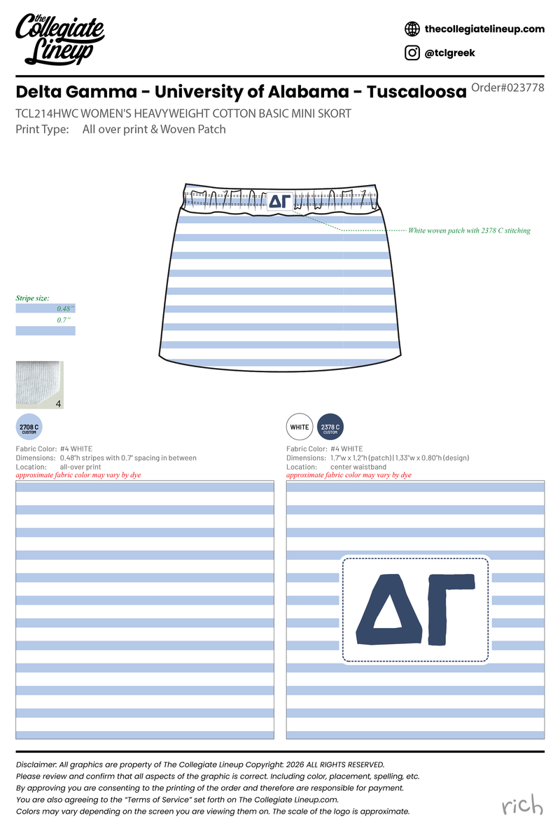 Delta Gamma University of Alabama - Tuscaloosa #23778 Individual Shipping