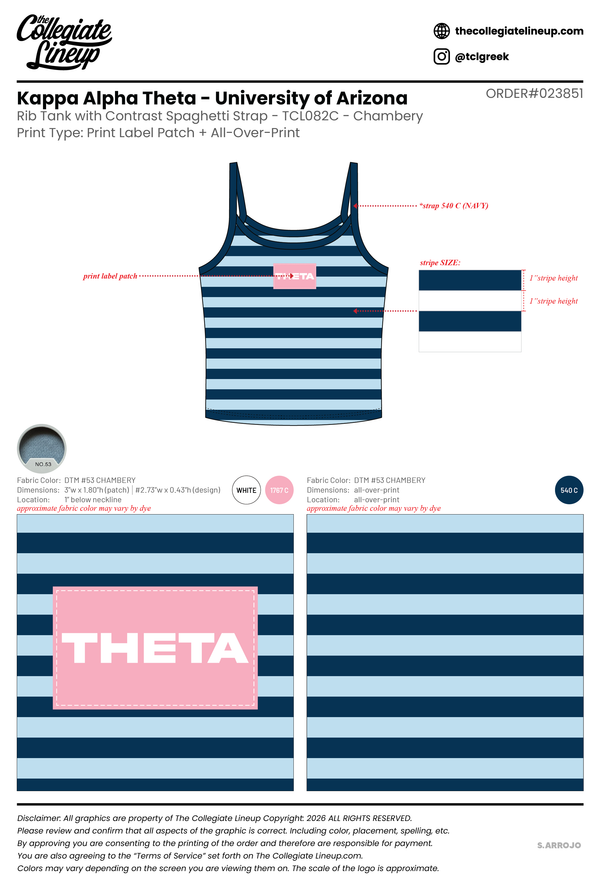 Kappa Alpha Theta University of Arizona #23851 - Individual Shipping