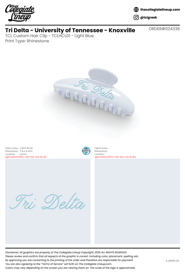 Tri Delta University of Tennessee - Knoxville #24336 - Individual Shipping
