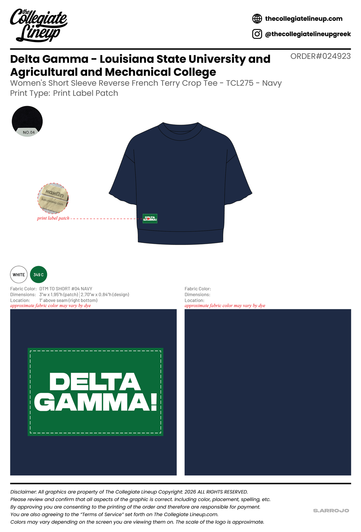 Delta Gamma LSU and Agricultural and Mechanical College #24923 Individual Shipping