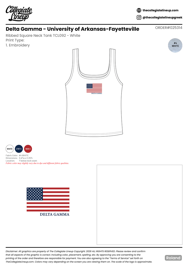 Delta Gamma University of Arkansas-Fayetteville #25314 Individual Shipping