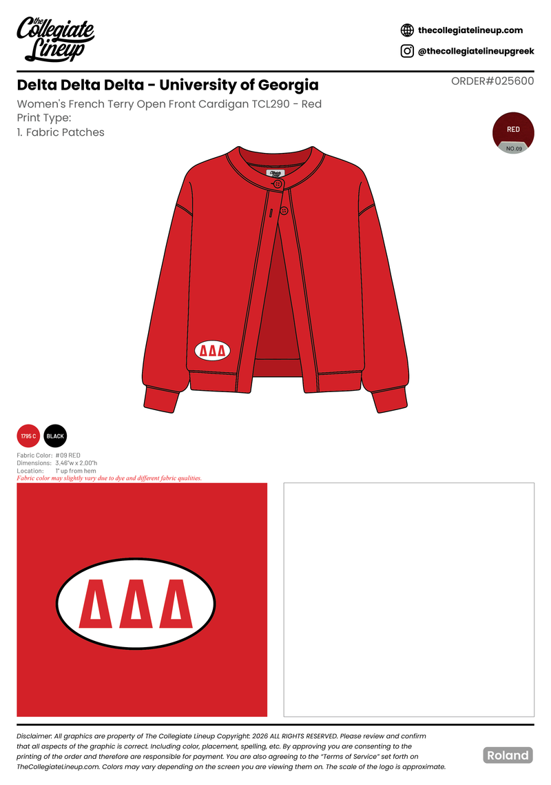 Delta Delta Delta University of Georgia #25600 Individual Shipping