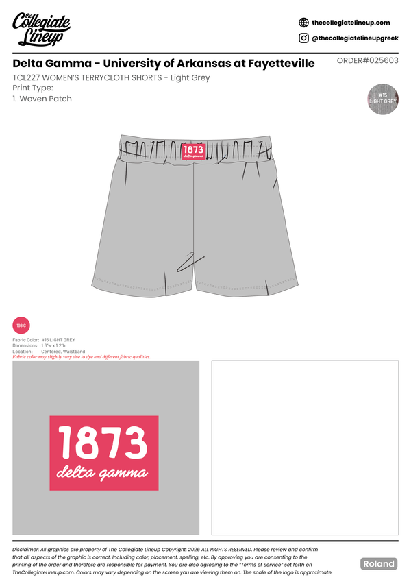 Delta Gamma University of Arkansas at Fayetteville #25603 Individual Shipping