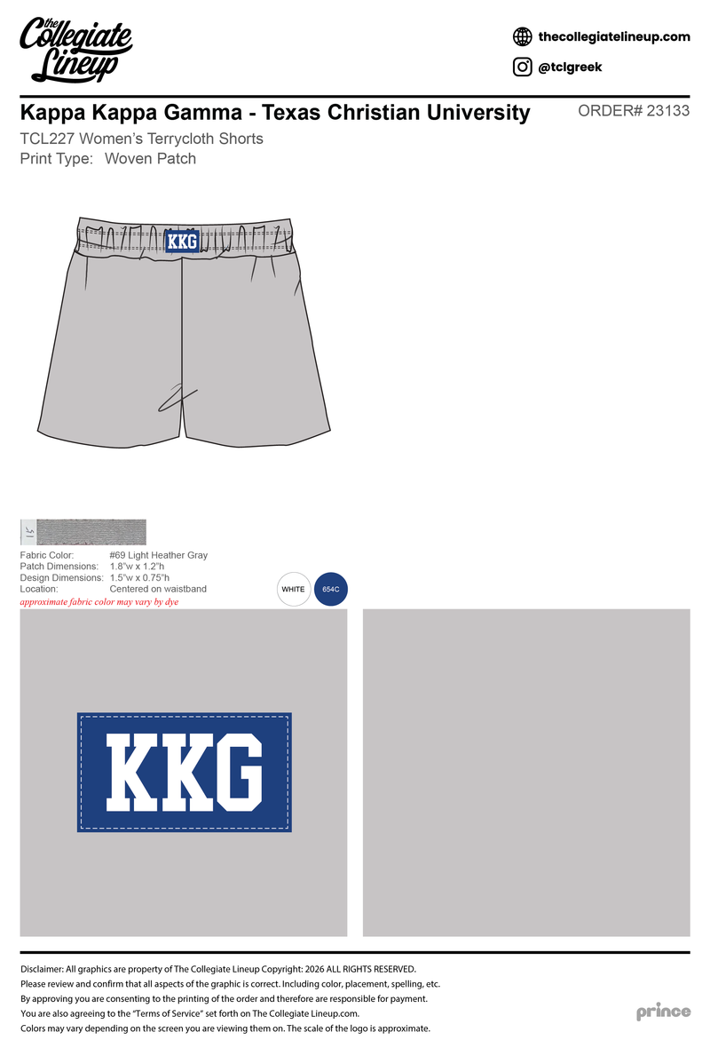 Kappa Kappa Gamma Texas Christian University #23133 Individual Shipping