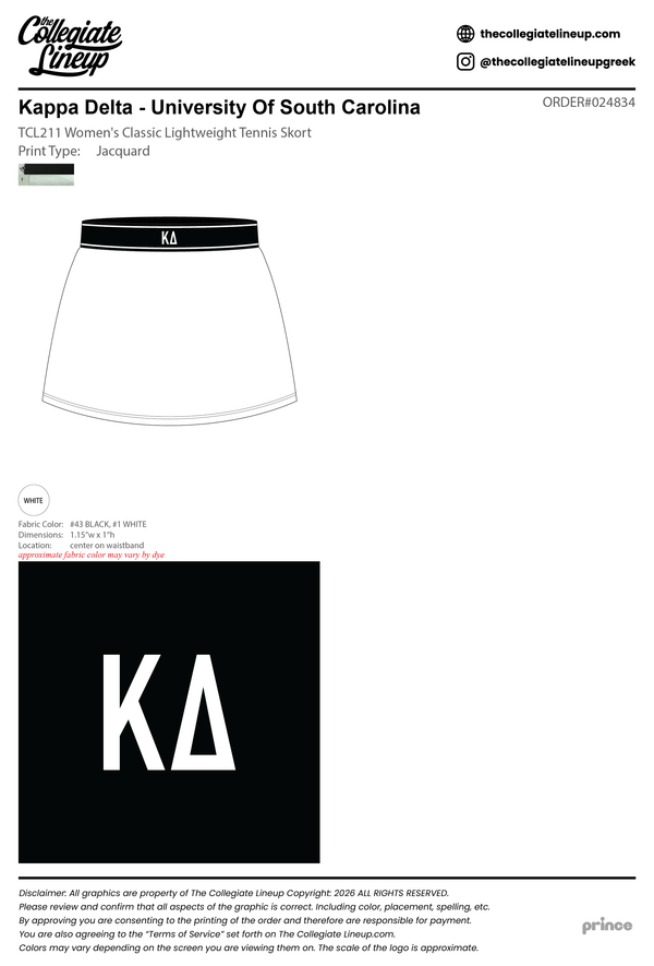 Kappa Delta Rho University Of South Carolina #24834 Individual Shipping