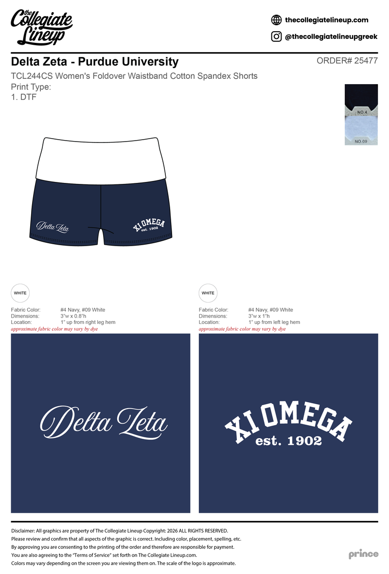 Delta Zeta Purdue University #25477 Individual Shipping