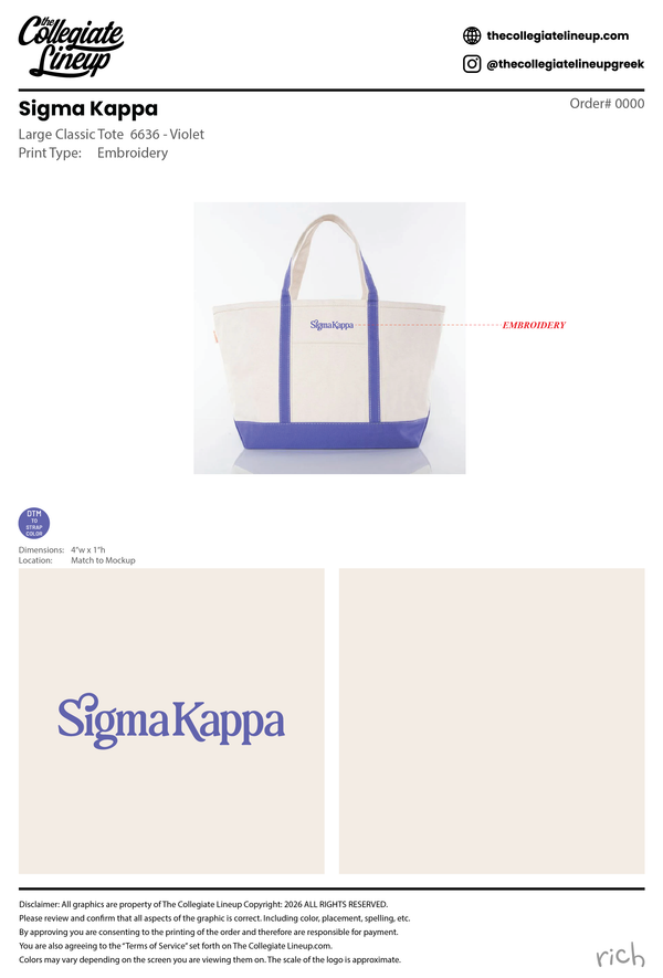 Sigma Kappa Convention 2026 - #24830 - Tote Bags