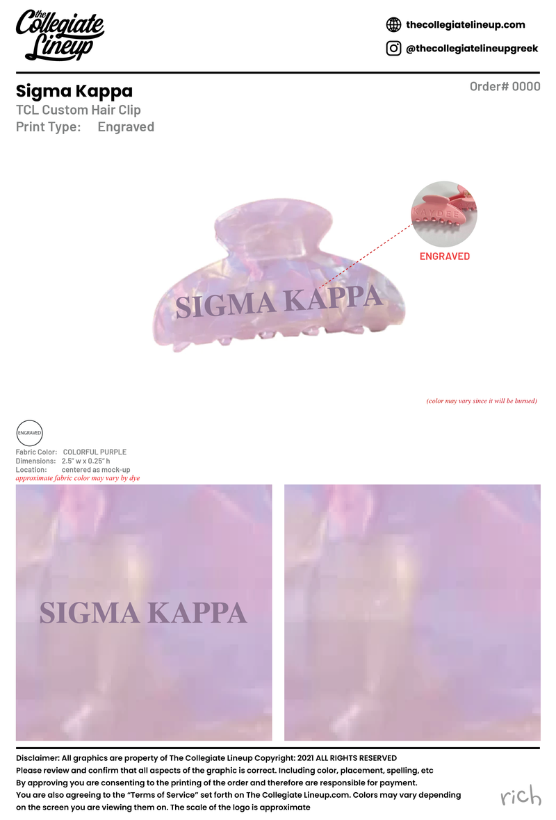 Sigma Kappa Convention 2026 - #24830 - TCL Custom Hair Clips