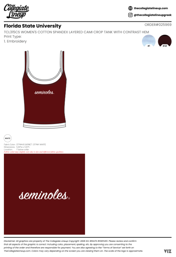 Florida State University #25969 Individual Shipping