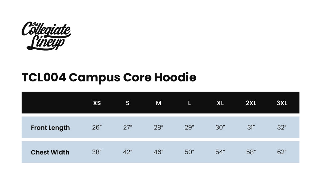 Size Chart 1 for Panhellenic University of Tampa #25424