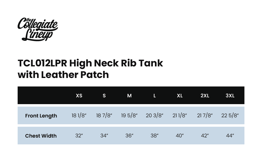Size Chart 1 for Tri Delta Louisiana Tech University #25560 Tank