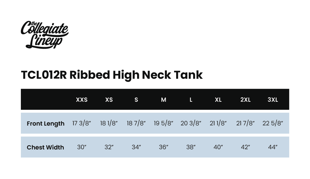 Size Chart 1 for Panhellenic Louisiana State University and Agricultural and Mechanical College #24620 Tank