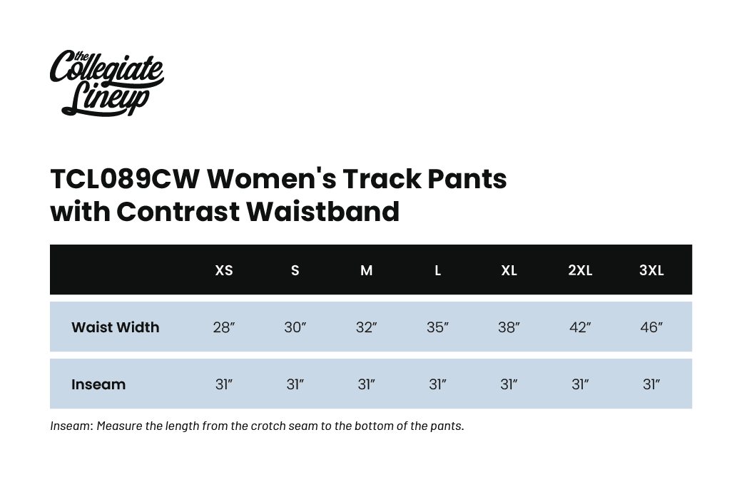 Size Chart 1 for Kappa Delta Rho Colorado State University #23426 Pants