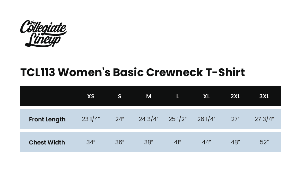 Size Chart 1 for Kappa Delta University of Delaware #25097