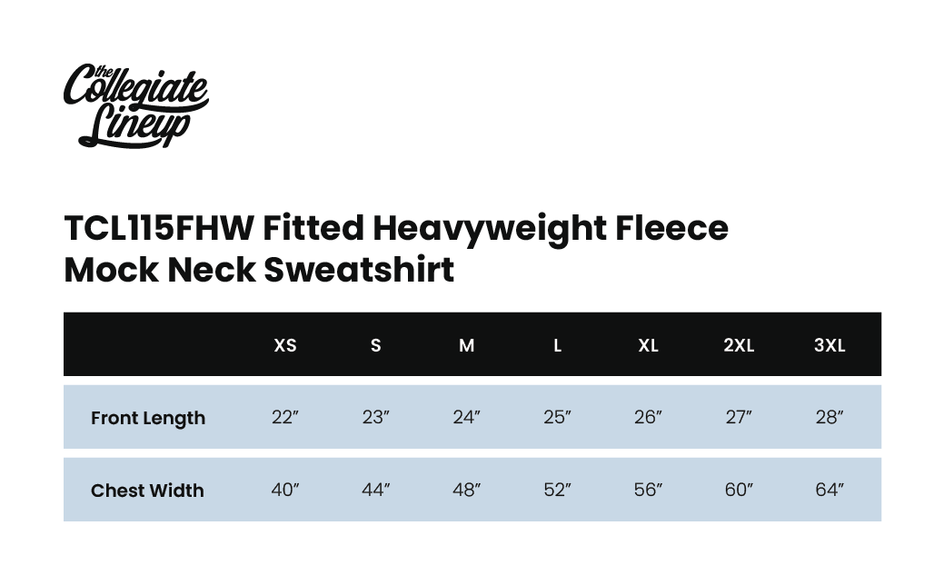 Size Chart 1 for Alpha Phi West Virginia University #27041