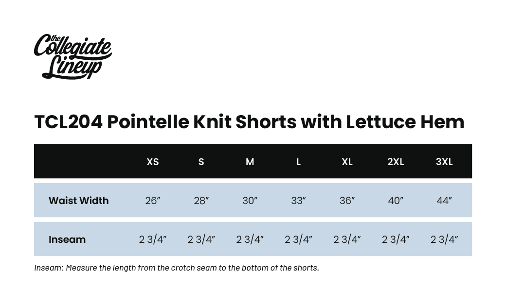 Size Chart 3 for Chi Omega Texas A&M University #22573