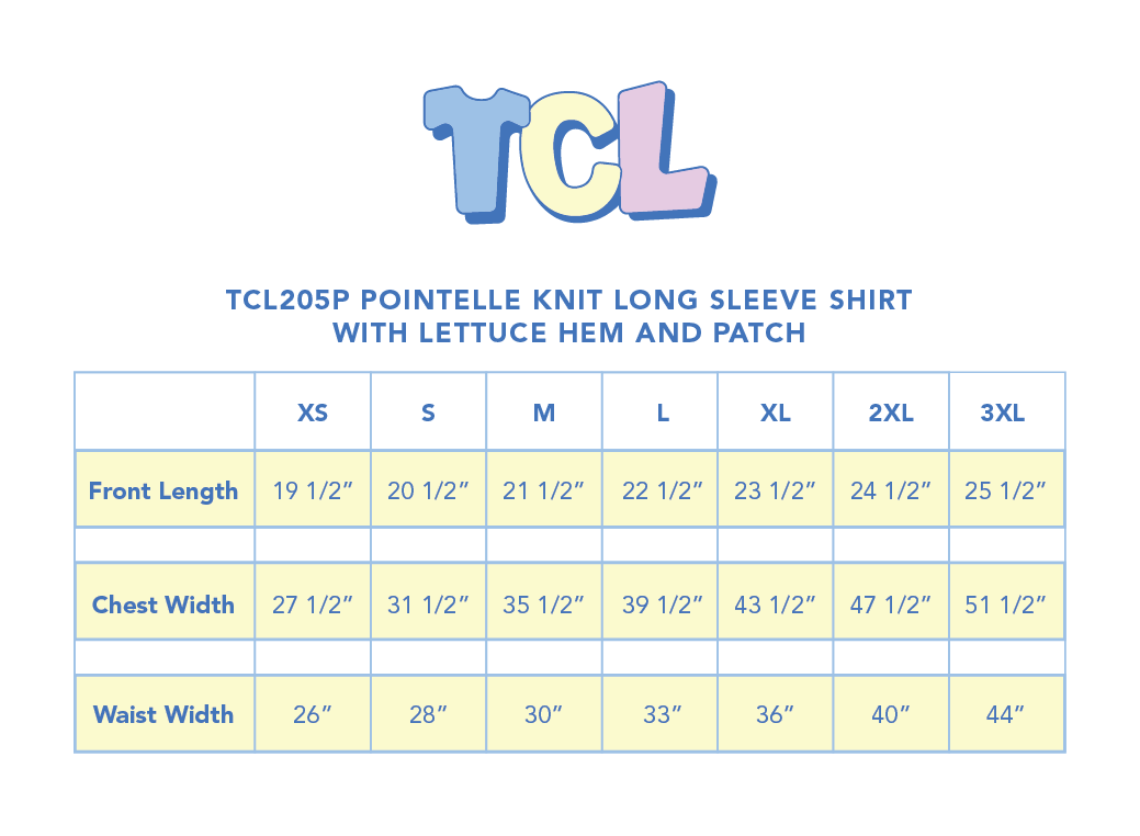 Size Chart 1 for Chi Omega Texas A&M University #22573