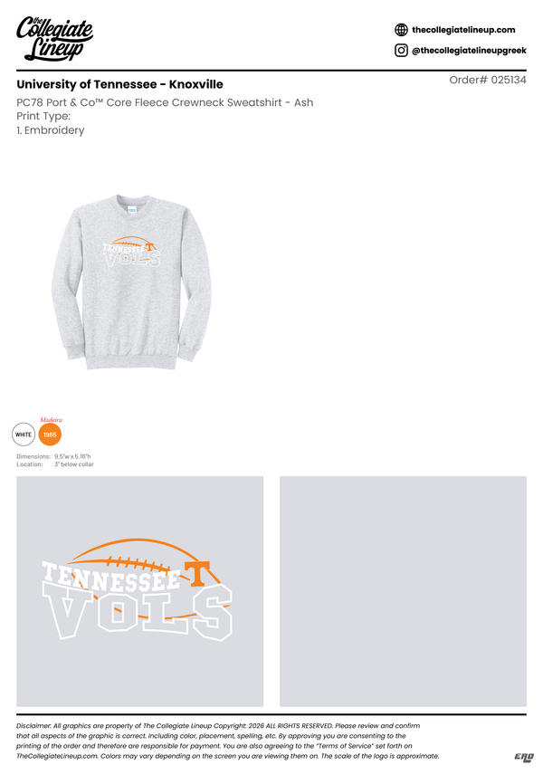 University of Tennessee - Knoxville #25134 Individual Shipping
