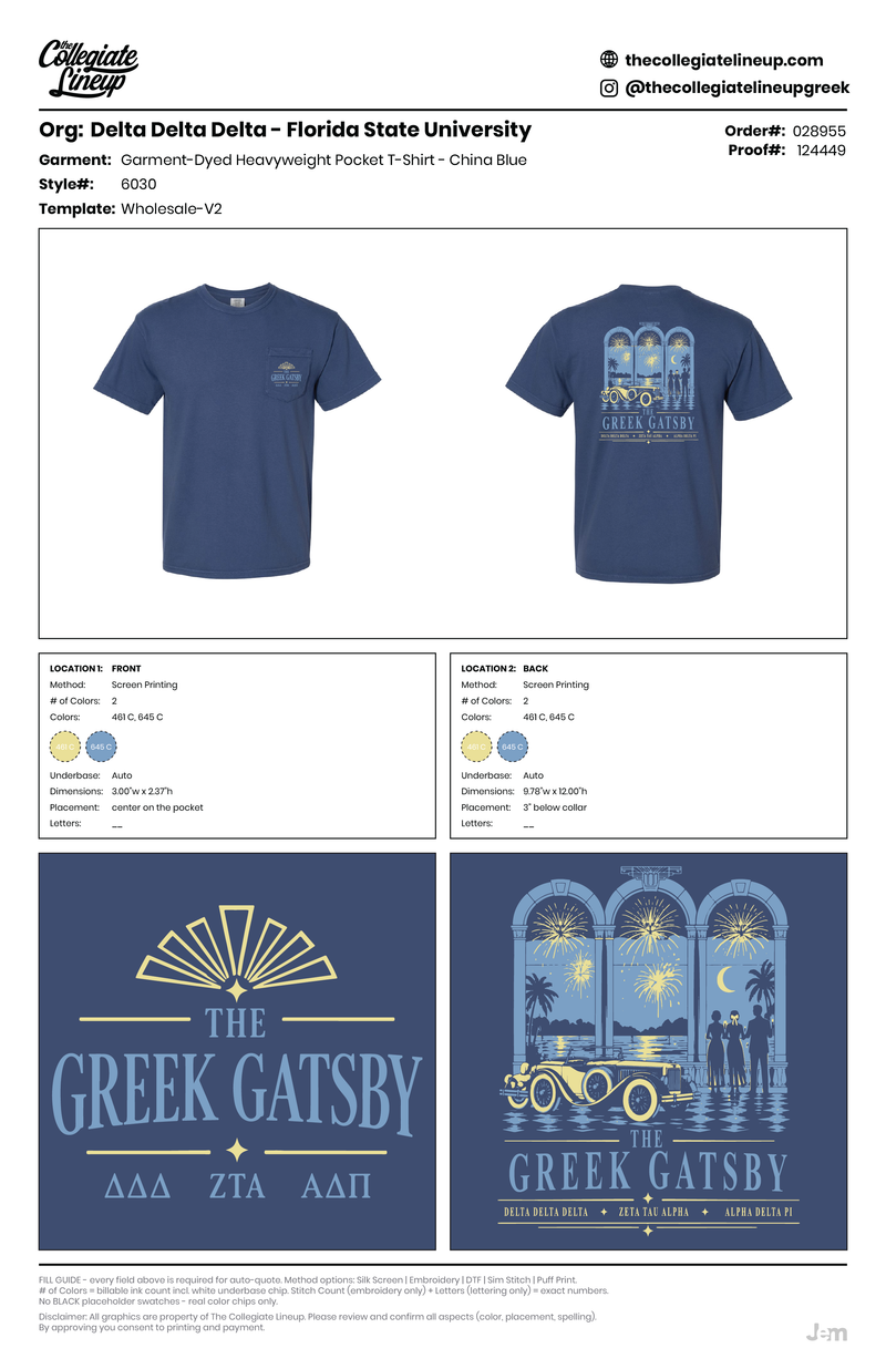 GARMENT-DYED HEAVYWEIGHT POCKET T-SHIRT 6030 — China Blue