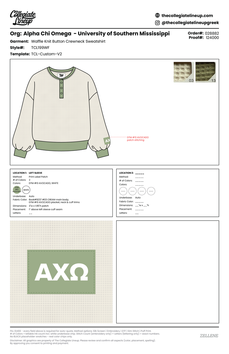 WAFFLE KNIT BUTTON CREWNECK SWEATSHIRT