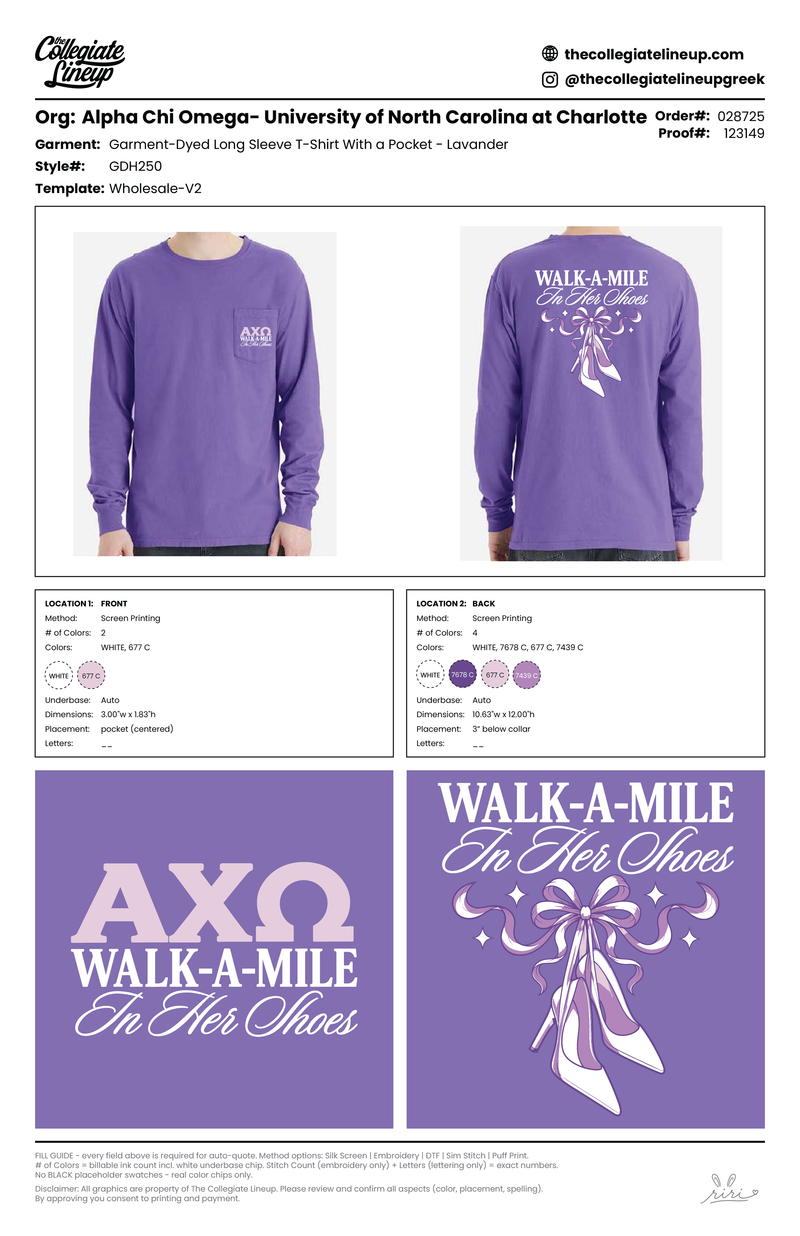 GARMENT DYED LONG SLEEVE T-SHIRT WITH A POCKET — Purple Plum Raisin