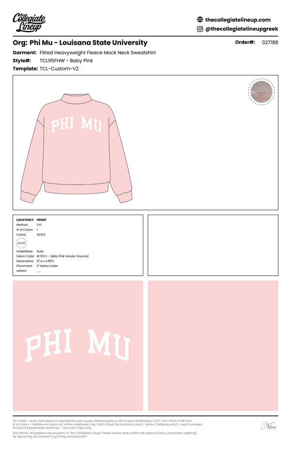 Phi Mu Louisana State University #27188 (Individual Shipping)