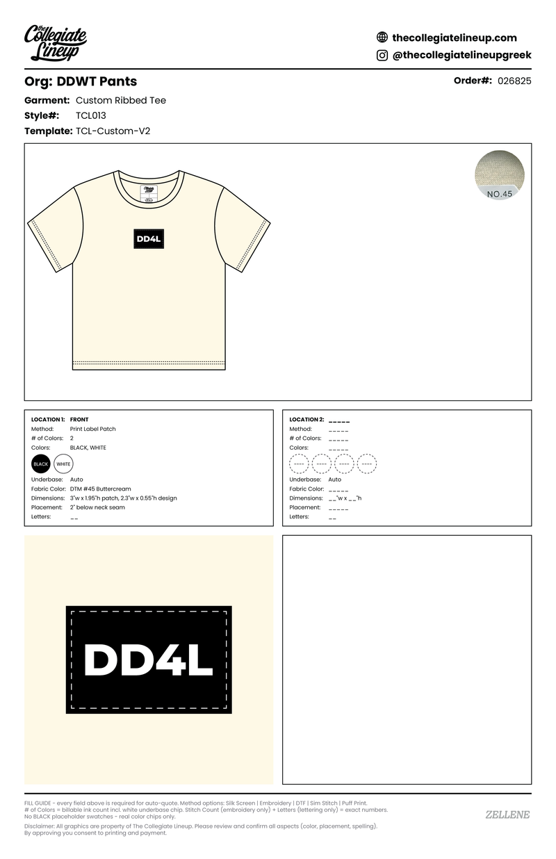 Ribbed short Sleeve Tee Cotton blank — Butter Cream