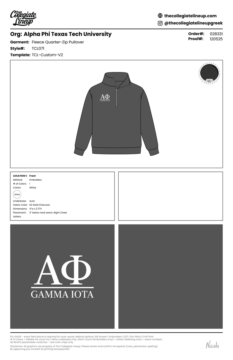 Fleece Quarter-Zip Pullover — charcoal