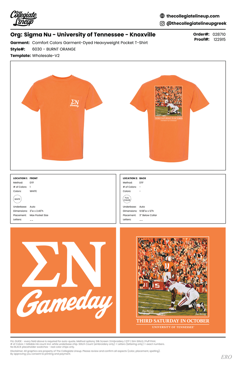 Garment-Dyed Heavyweight Pocket T-Shirt 6030 — Burnt Orange