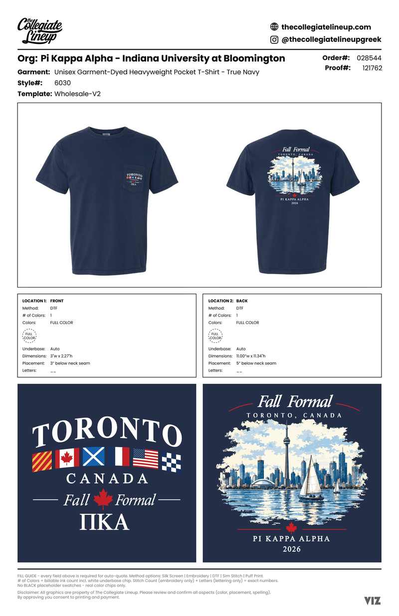 GARMENT-DYED HEAVYWEIGHT POCKET T-SHIRT 6030 — True Navy