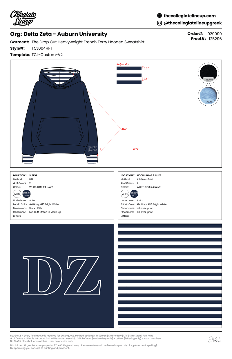 The Drop Cut French Terry Hooded Sweatshirt — Navy