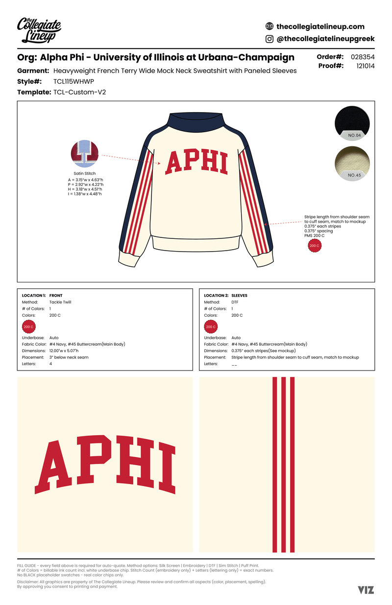 HEAVYWEIGHT FRENCH TERRY WIDE MOCK NECK SWEATSHIRT WITH PANELED SLEEVES